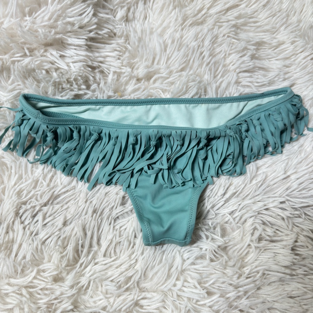 VS Teal/Sea foam Fringe Bikini Bottom! XS! NWOT